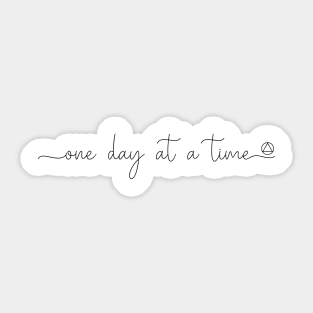 One Day At A Time With Small AA Symbol Sticker